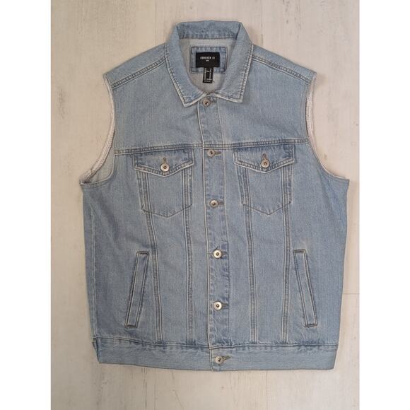 Nirvana In Utero Denim Vest Grunge Rock Band Patch Sleeveless Jean Jacket Men M - Picture 4 of 8